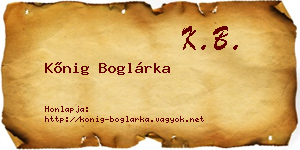 Kőnig Boglárka névjegykártya